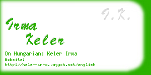 irma keler business card